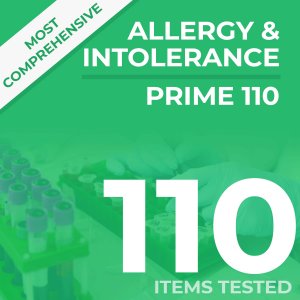 Allergy & Intolerance blood sample test, analyses against 117 items for IgE and IgG4 blood levels