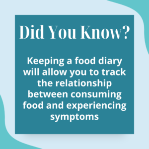 Keeping a food diary allows you to track symptoms